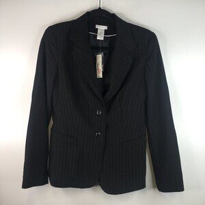 WORTHINGTON Stretch Black Tonal Blazer Jacket Size 4. NEW